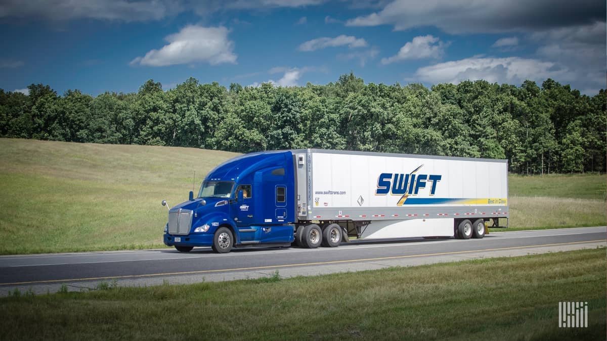 Swift truck on highway