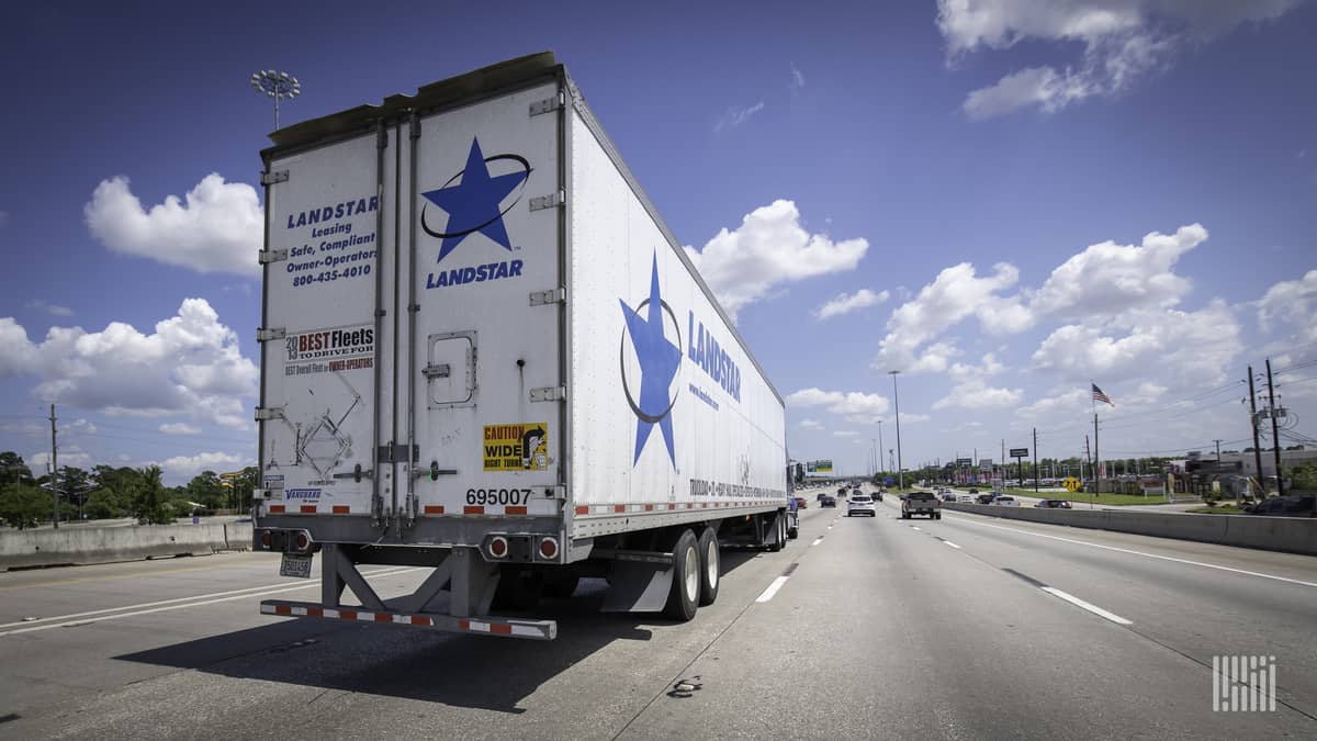 Landstar truck on highway