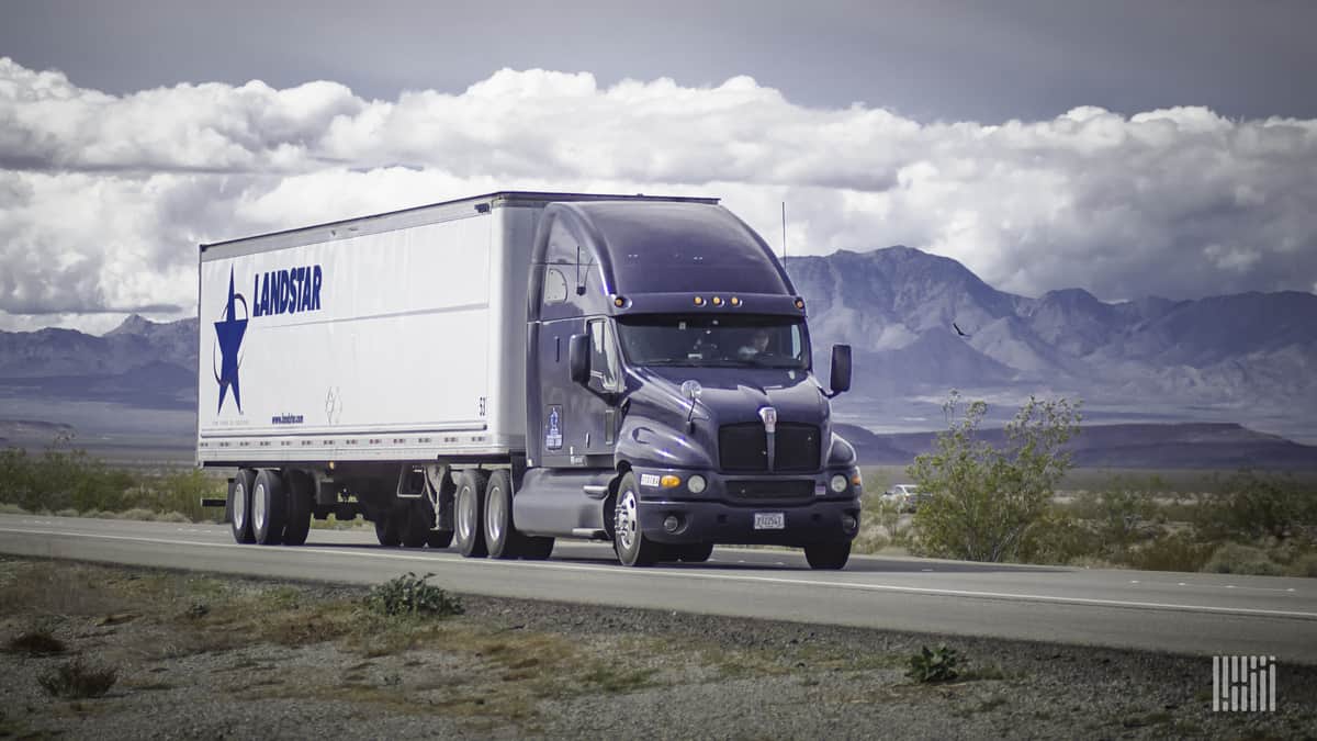 Landstar truck on highway