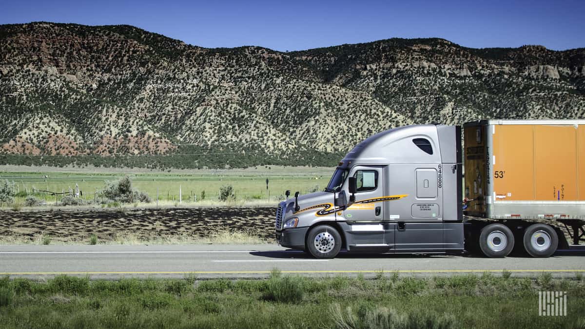 Schneider truck on highway