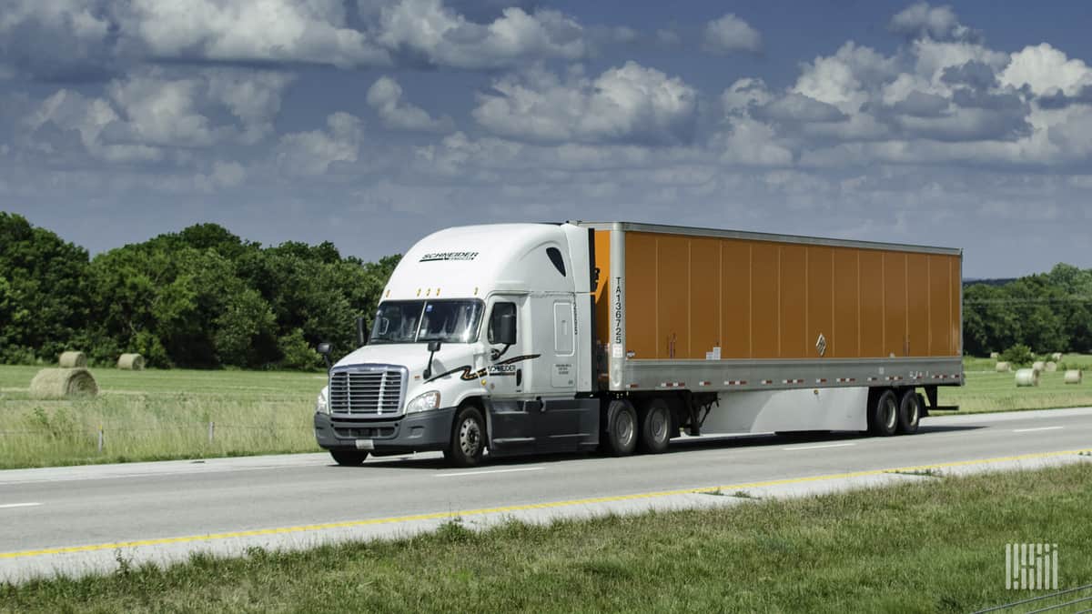 Schneider National truck on highway