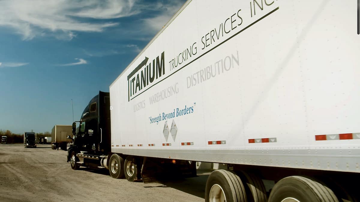 A tractor-trailer from Canadian trucking and logistics company Titanium Transportation Group. Titanium is continuing to expand in the US.