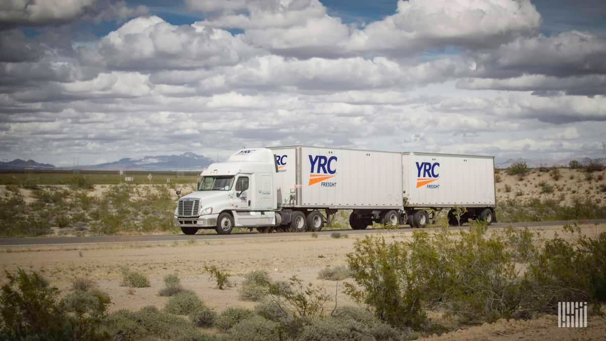 YRC double on highway