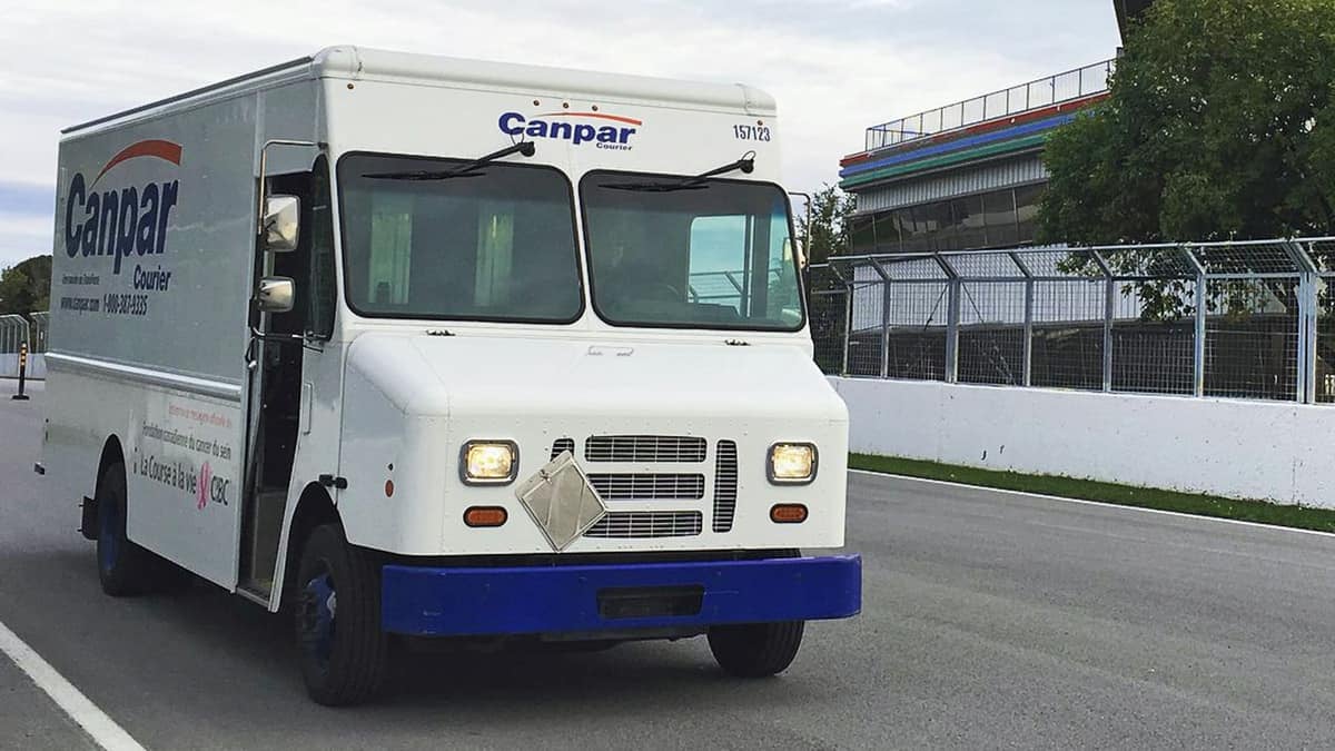 A delivery vehicle of Canpar Express. It was among the four TFI International courier divisions hit by a ransomware attack.