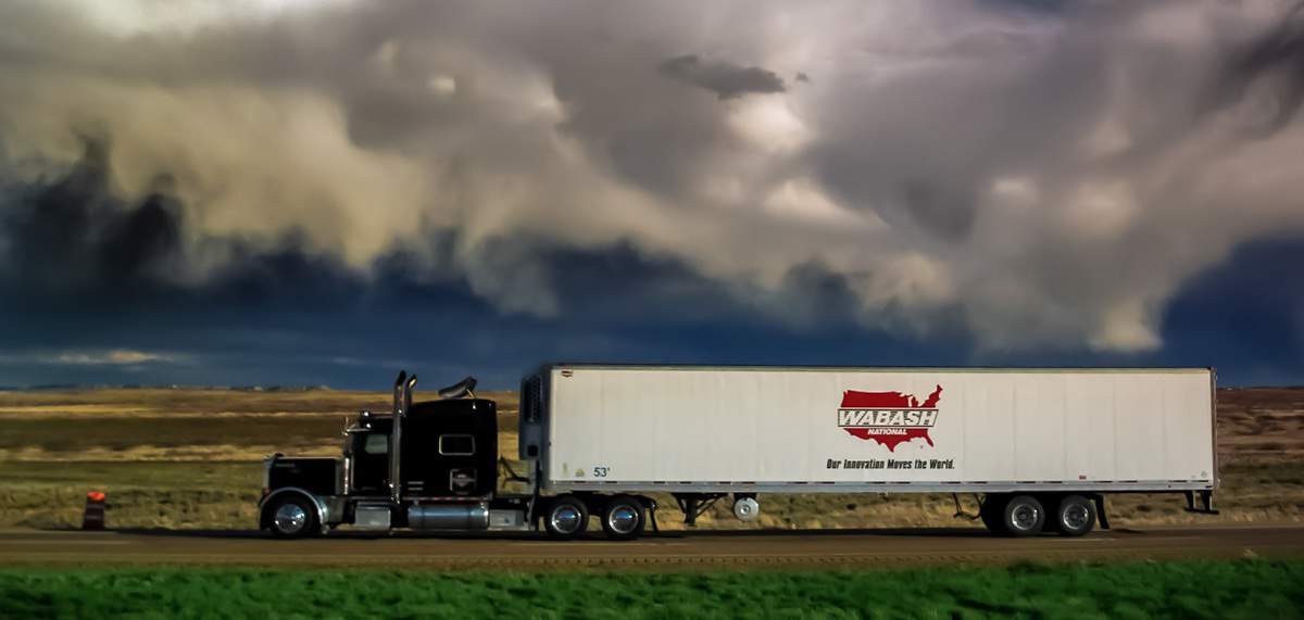 Wabash trailer on highway