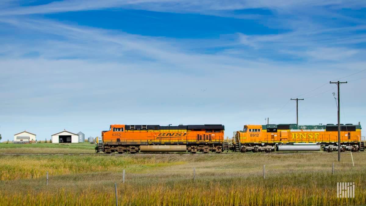 A photograph of a BNSF train.