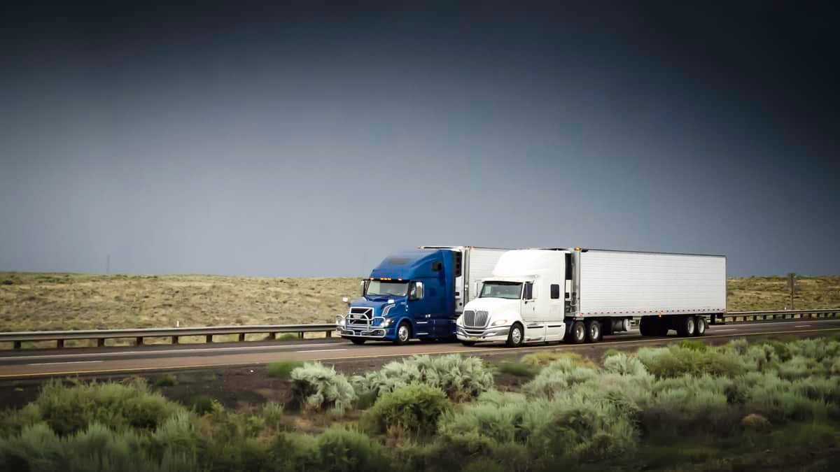 Unidentified trucks on highway