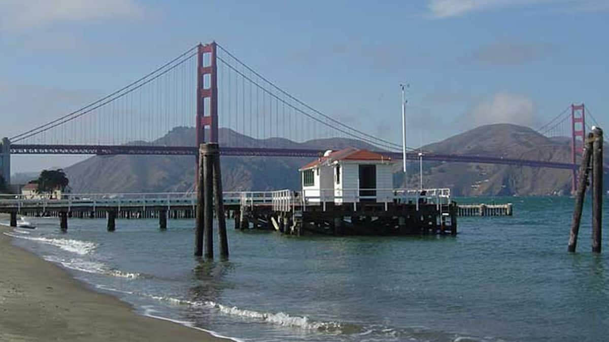 NOAA tide gauge house.