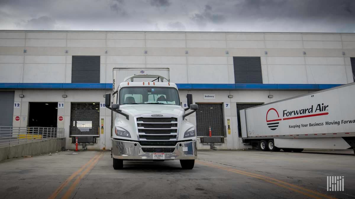 Forward Air truck at a terminal