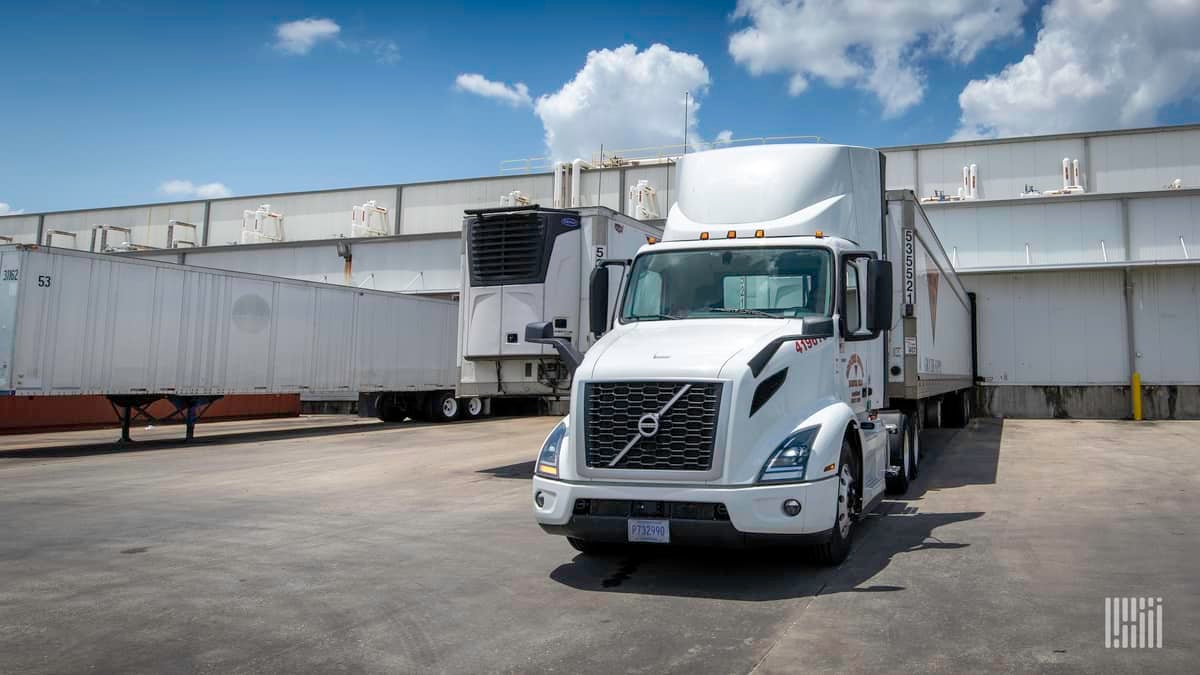 Truck parked at facility door