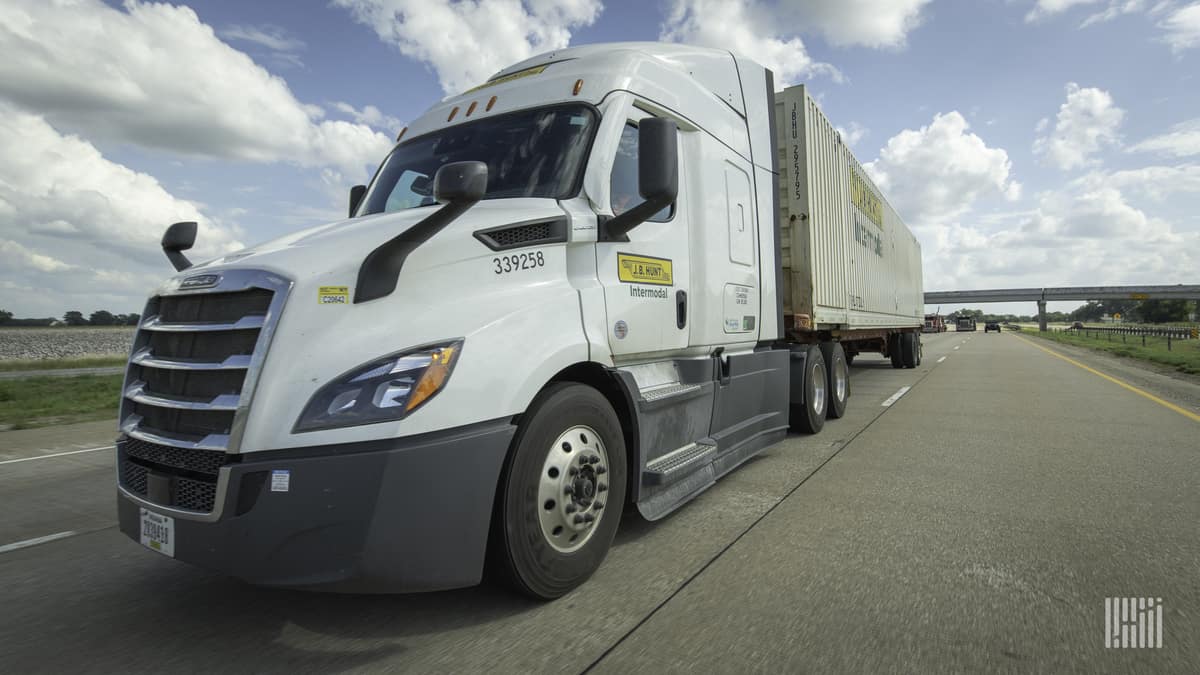 J.B. Hunt Truck on highway