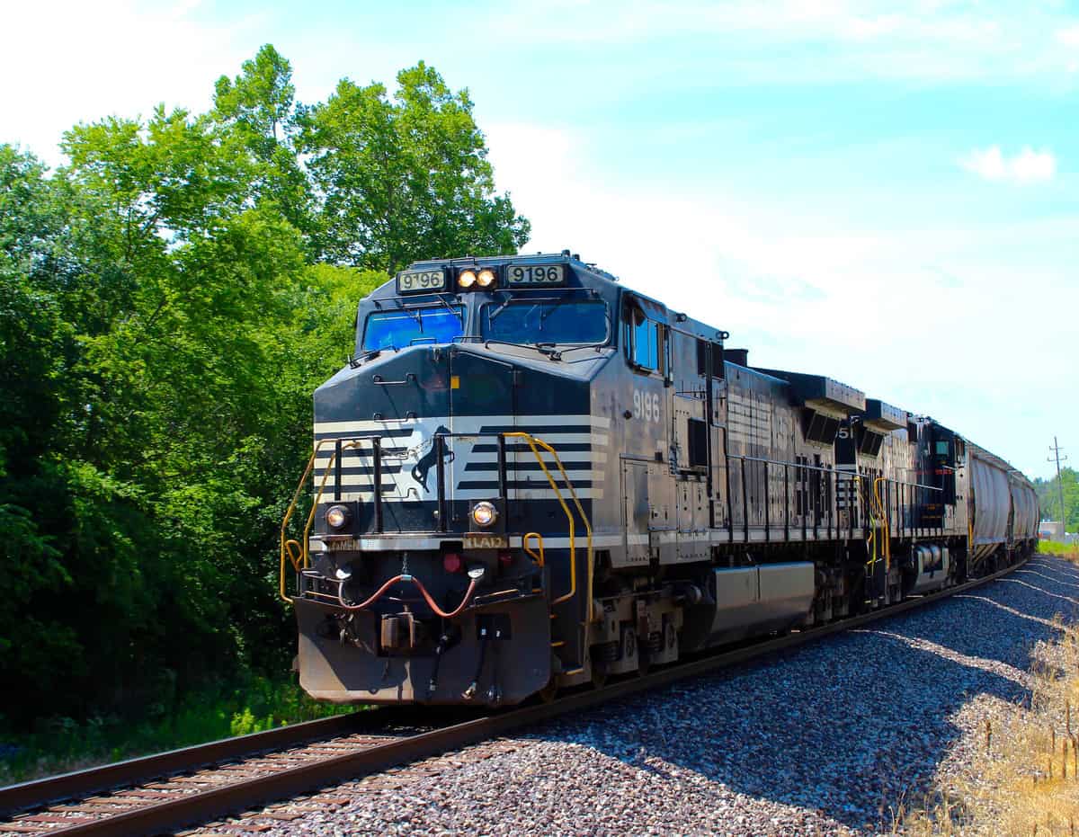 A photograph of a Norfolk Southern train.