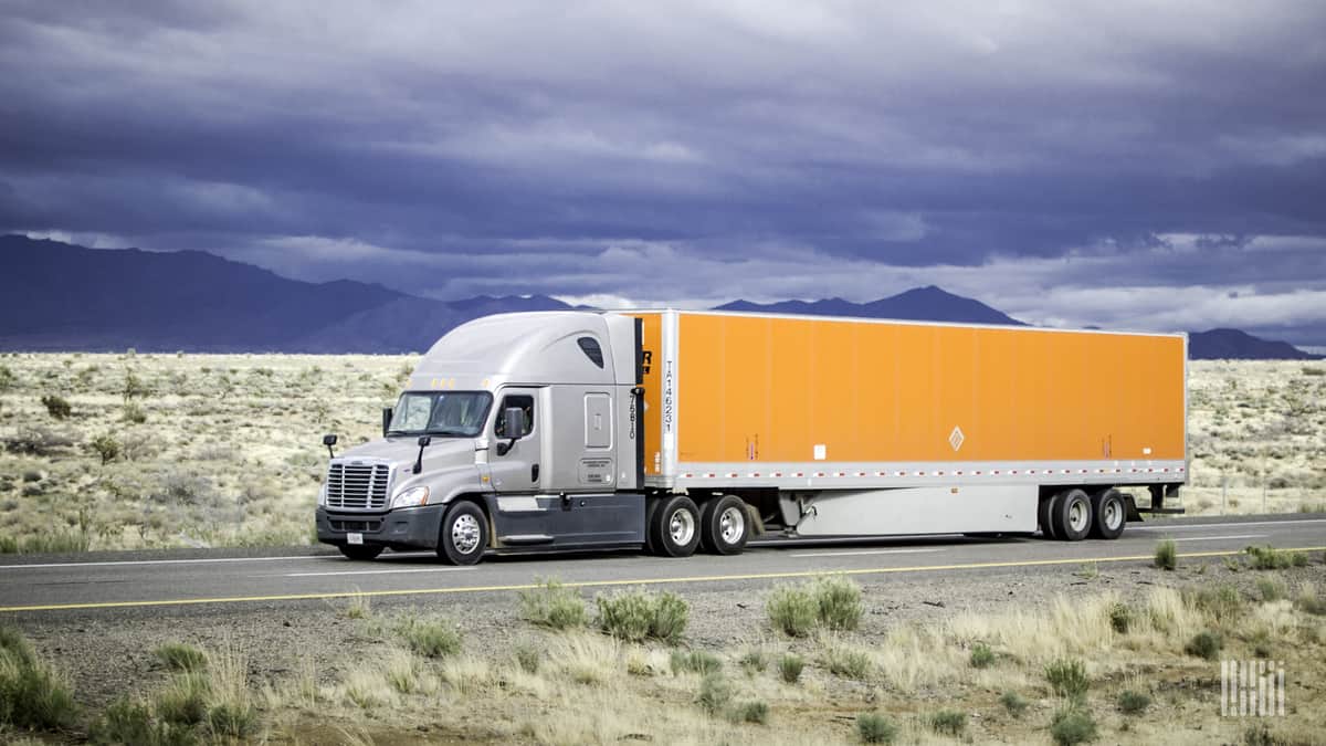 Schneider National truck on highway