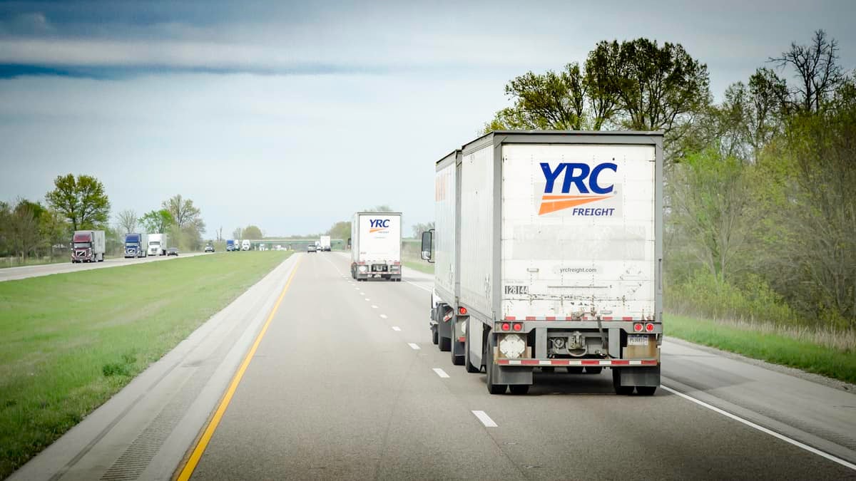 YRC double on highway