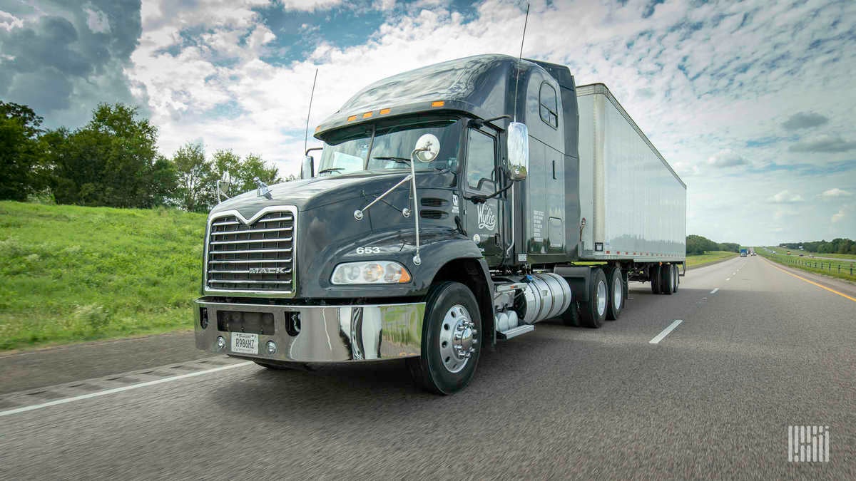 A truck from Daseke trucking company E.W. Wylie. Company files were posted to the dark web after a ransomware attack.