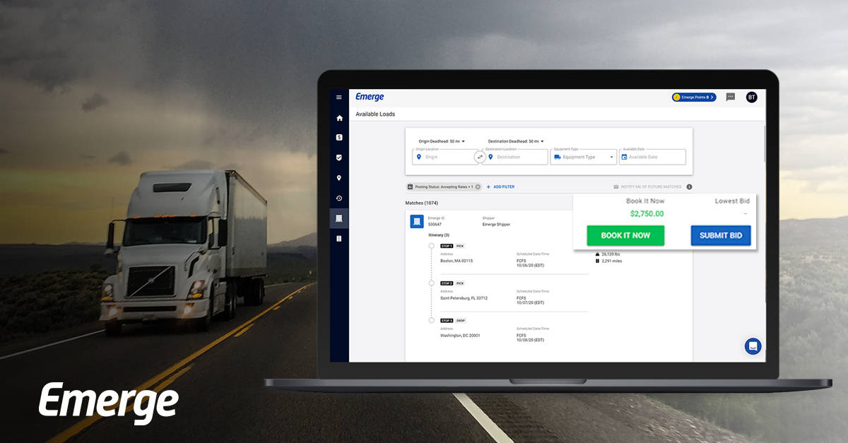 Emerge digital freight marketplace