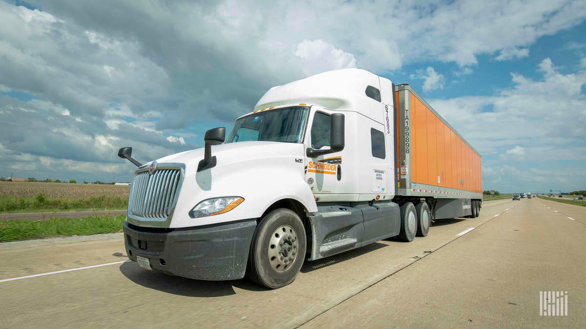 Schneider National truck on highway