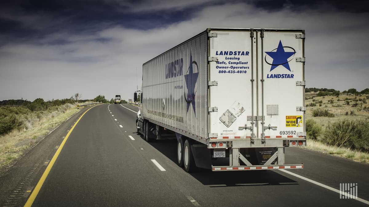 Landstar truck on highway