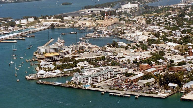 Aerial photo of the Mallory Docks at the Port of Key West.