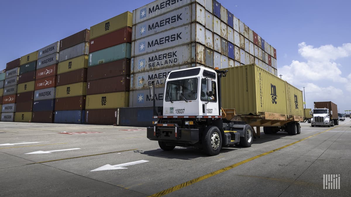 Containers moved at port