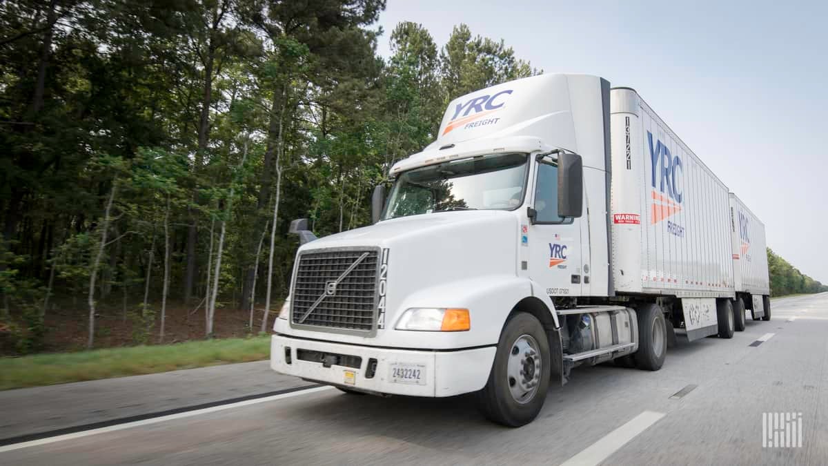 YRC truck on highway