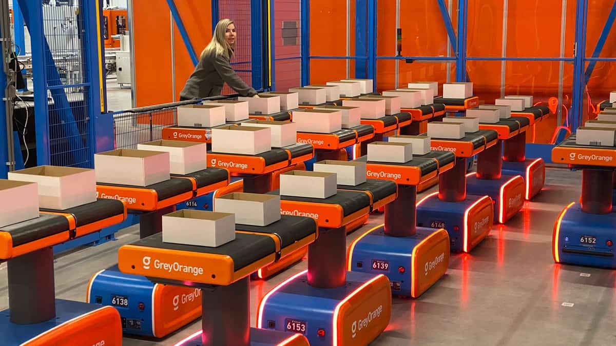 GreyOrange announces robots in an Active Ants warehouse.