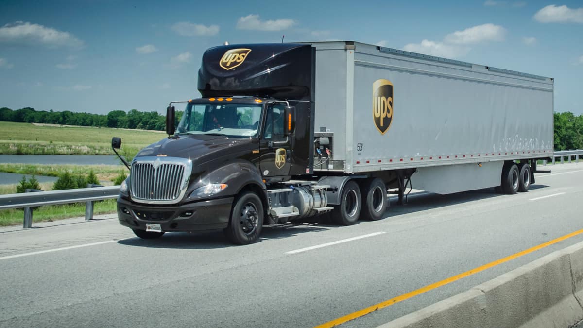 UPS truck stock images