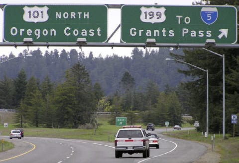 U.S. Highway 199 in Oregon.