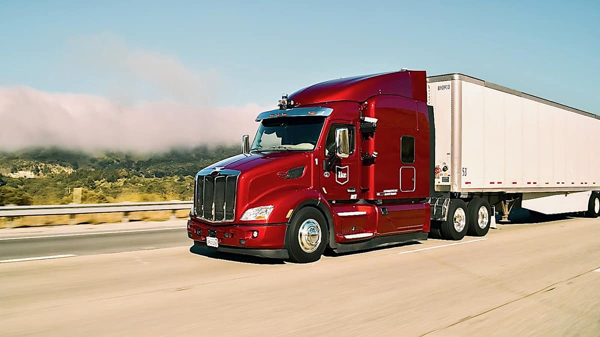 A tractor-trailer powered by autonomous trucking startup Ike.