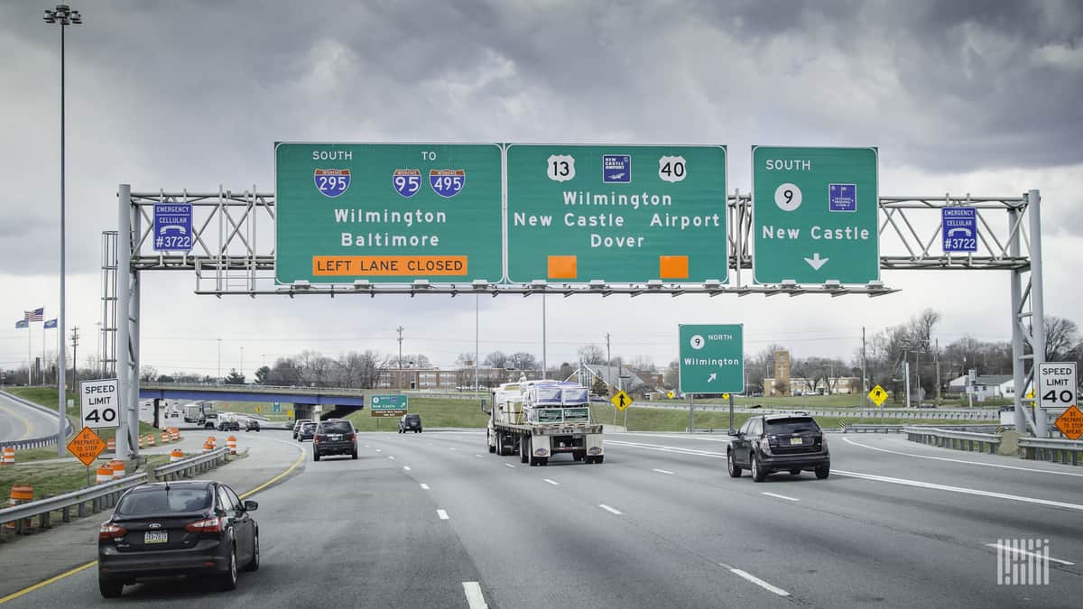 Traffic on a part of I-95 in the Mid-Atlantic.