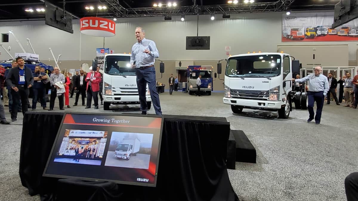 Isuzu's Shaun Skinner speaks at Work Truck Show