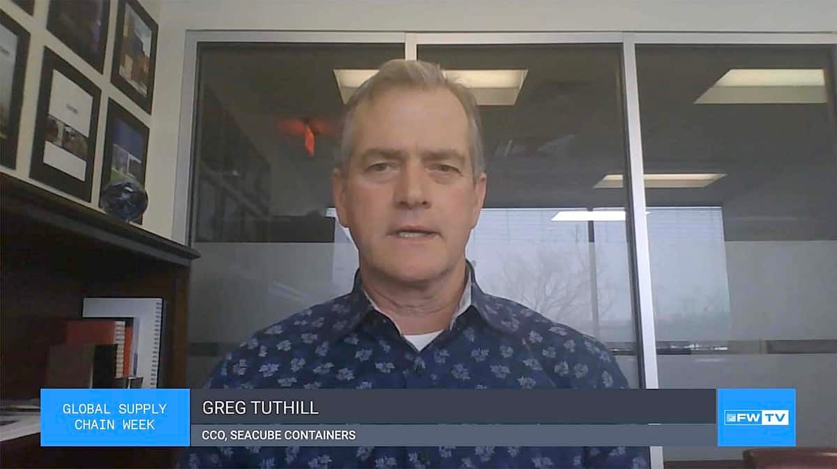 Greg Tuthill, chief commercial officer of SeaCube Containers, discusses the market for refrigerated shipping containers during the FreightWaves Global Supply Chain Week