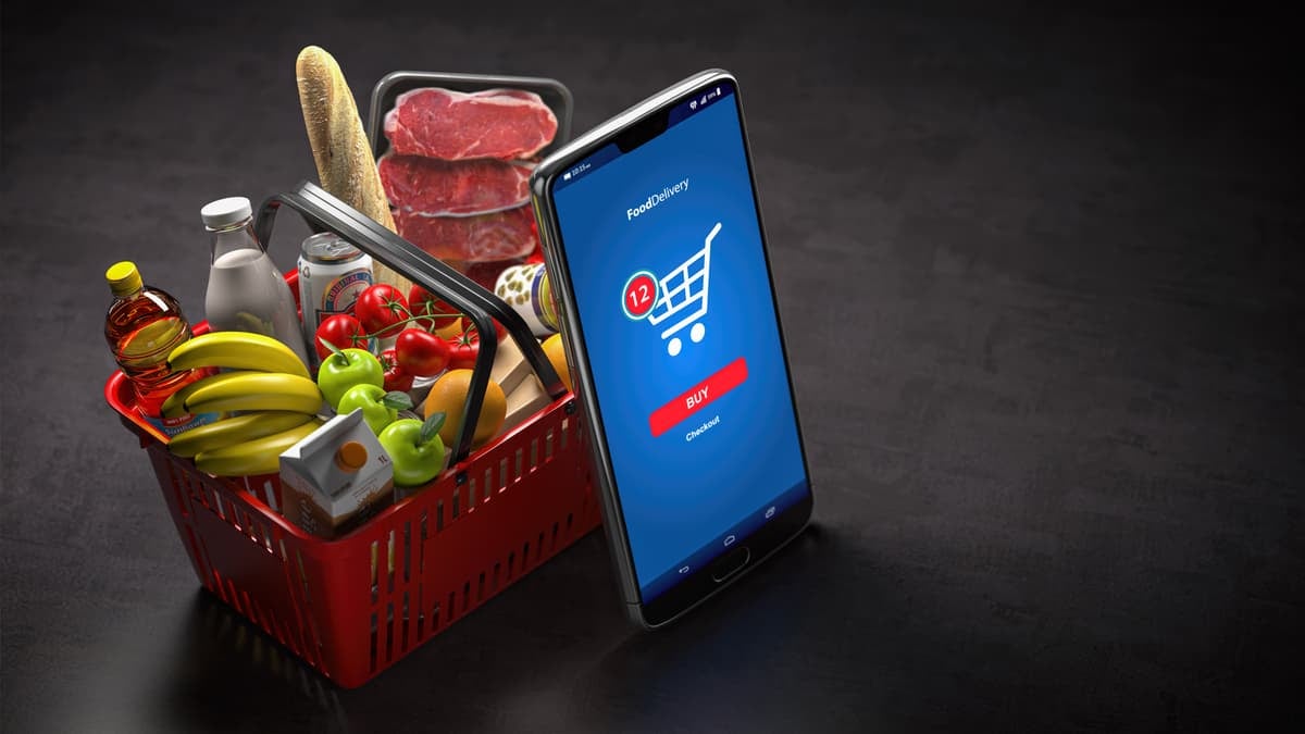 Online grocery shopping falls in February