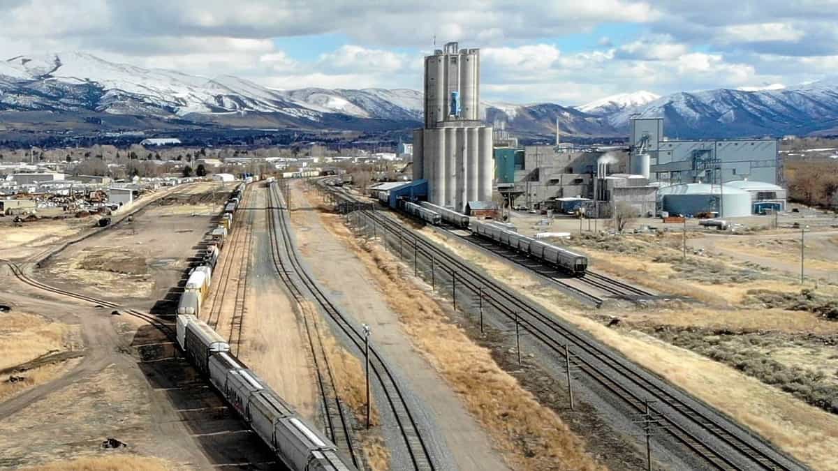 A photograph of a rail yard.