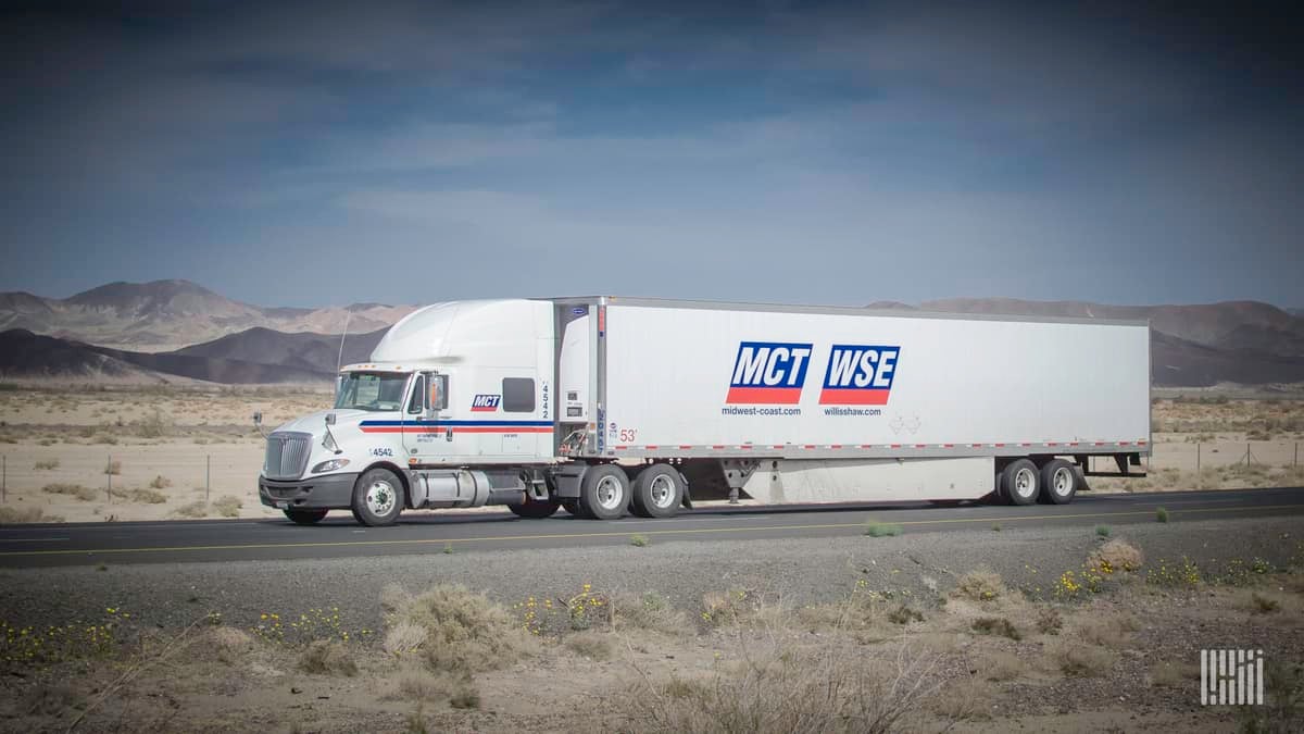 A tractor-trailer a former Comcar Industries carrier MCT. It was sold in the Comcar bankcruptcy.