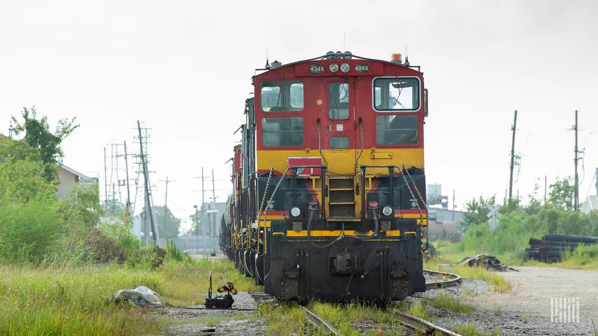 A photograph of a Kansas City Southern train.