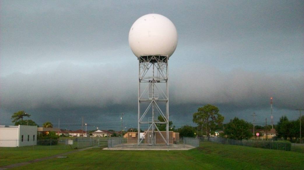 Doppler radar dome at the NWS office in Tampa, Florida.