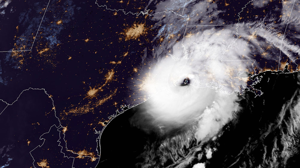 Satellite image of Hurricane Laura on Aug. 27, 2020.