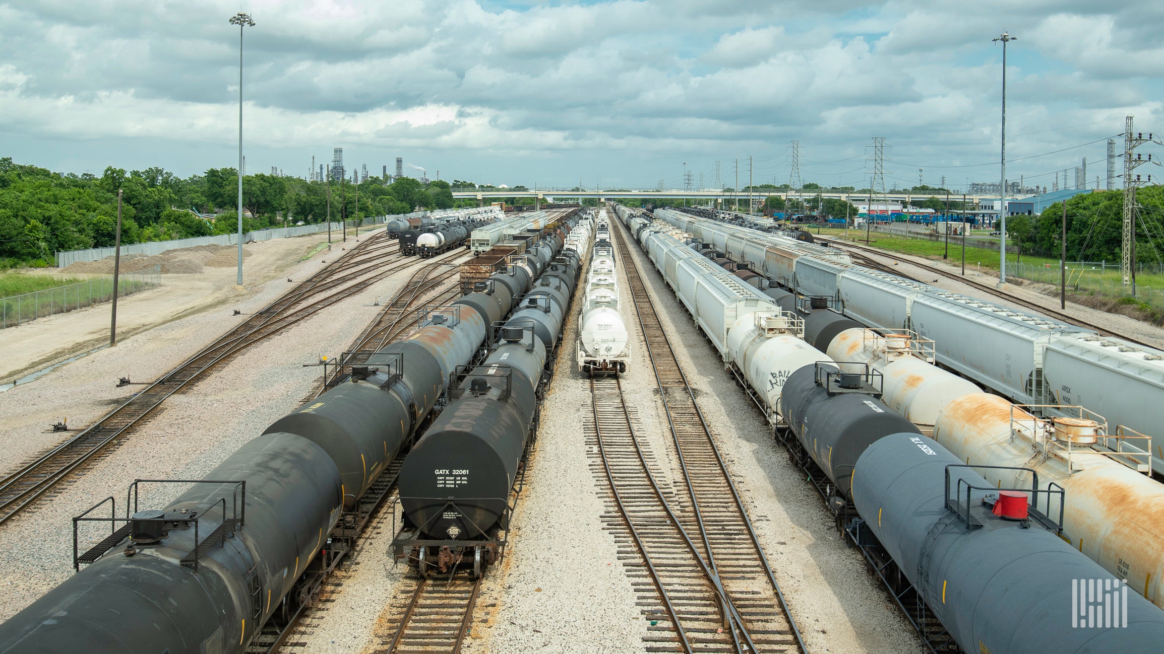 A photograph of a rail yard.