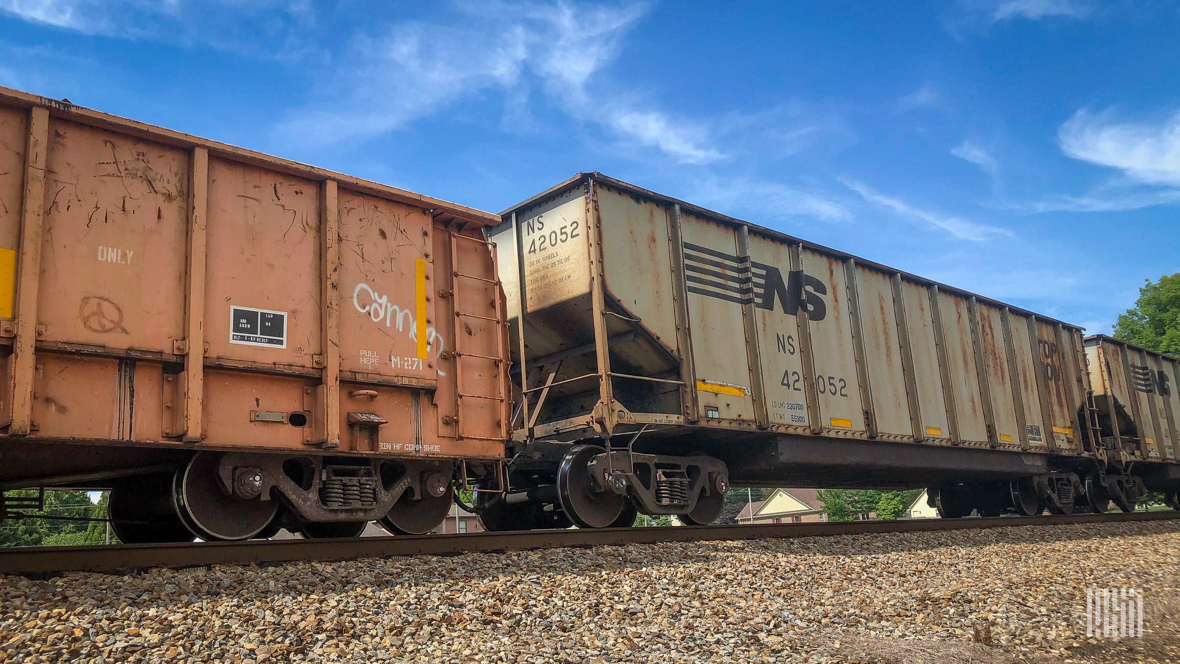 A photograph of a train rolling by.