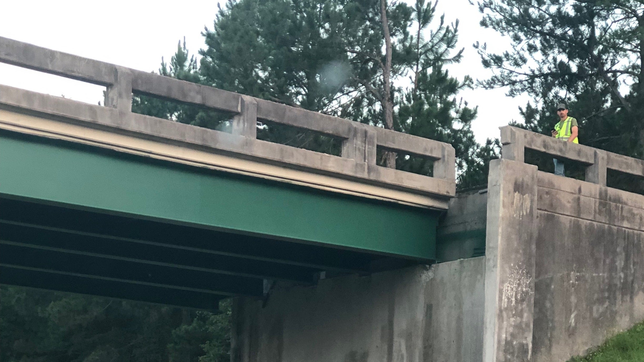 Dislodged Georgia highway 86 overpass above I-16.