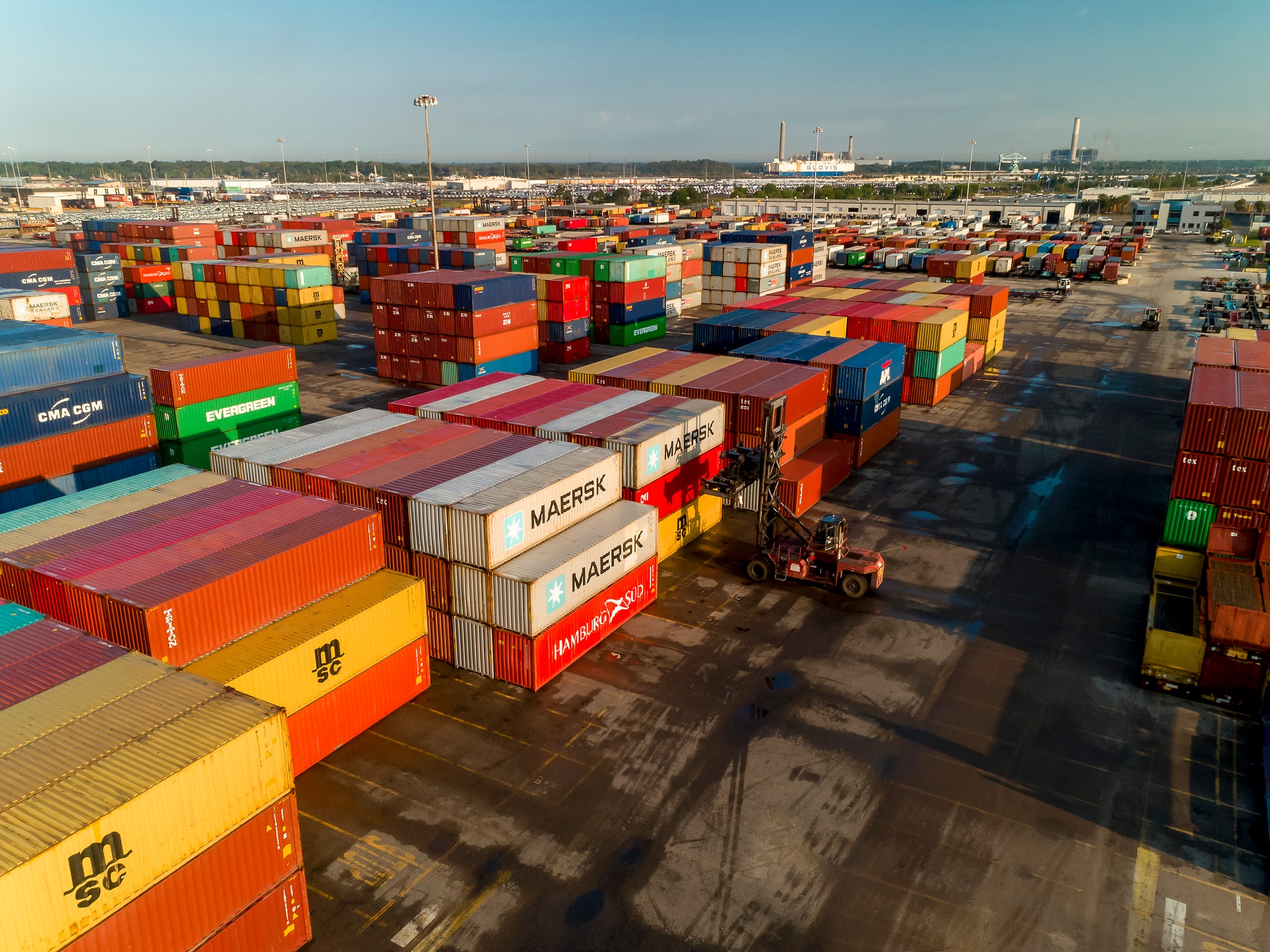 A photograph of containers at the Port of Jacksonville.