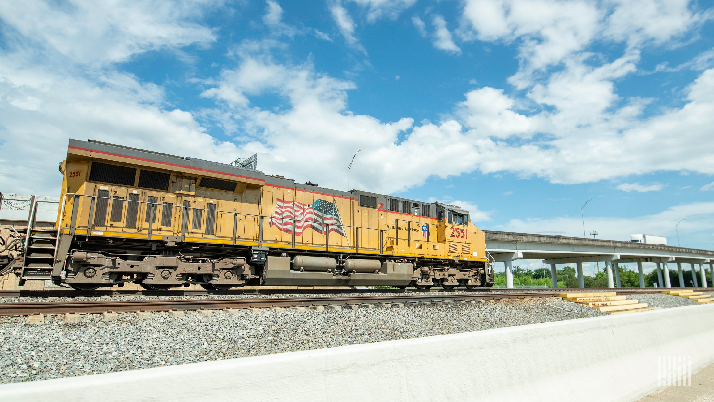 A photograph of a Union Pacific locomotive.