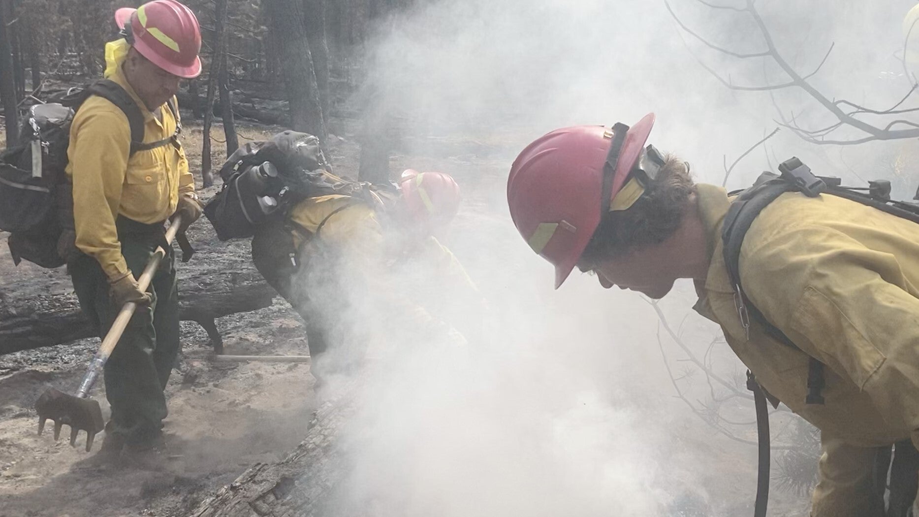 Crew trying to contain the Dixie fire in northern California.