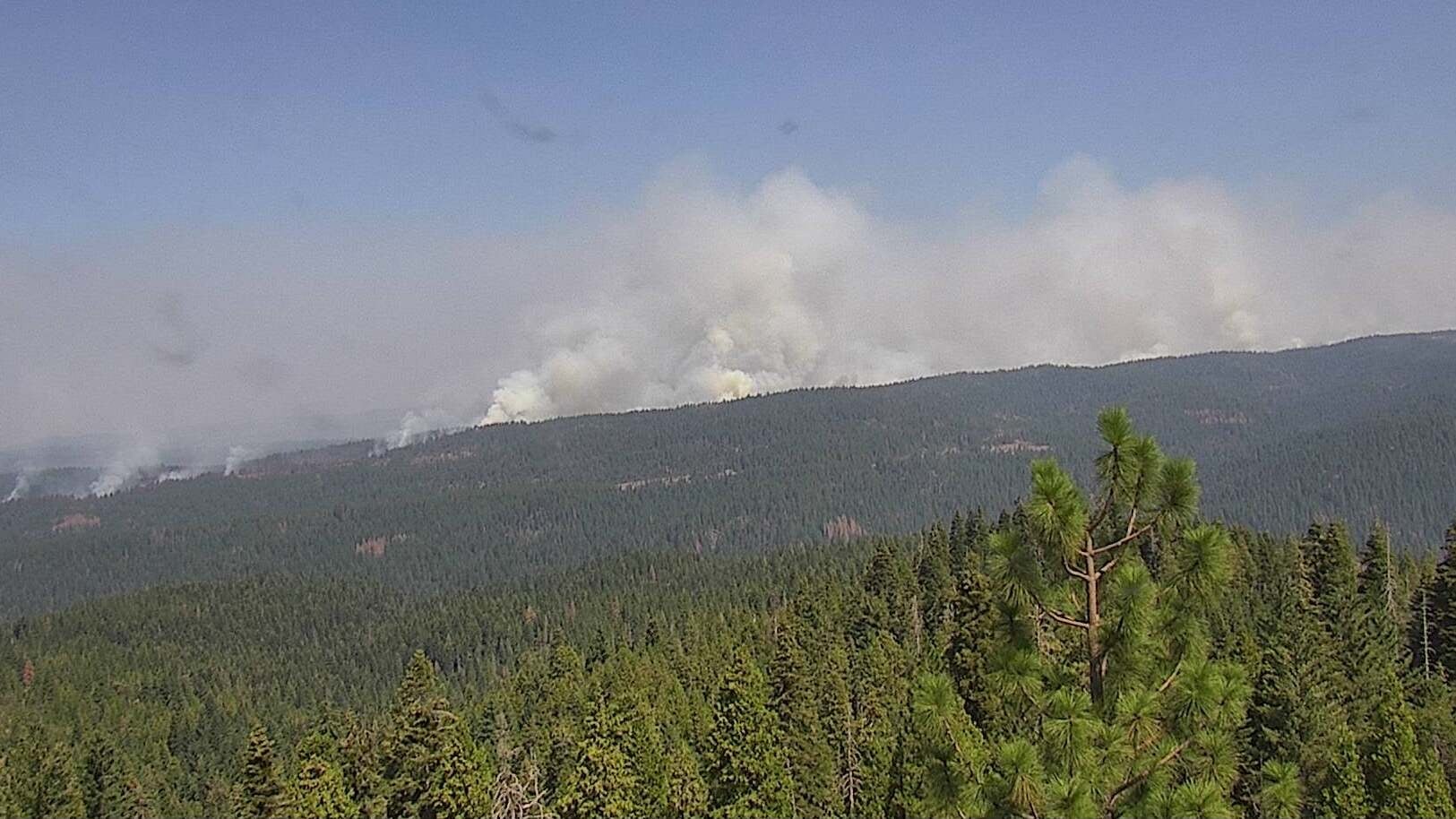 Smoke from the Caldor wildfire in eastern California.