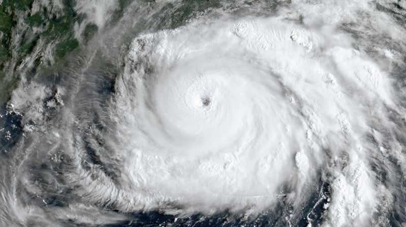 Satellite photo of Hurricane Ida approaching Louisiana on Aug. 29, 2021.