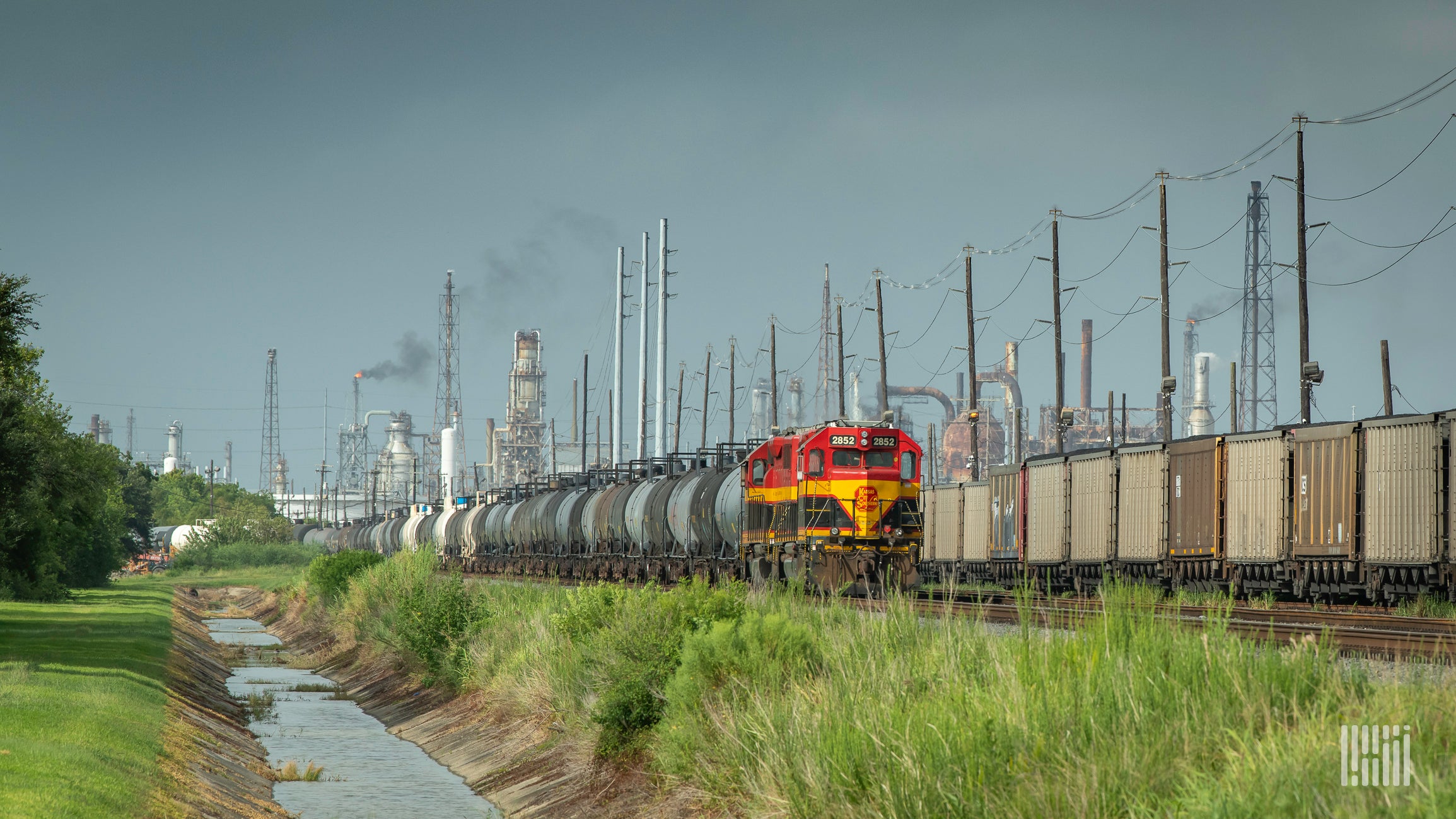 A photograph of a Kansas City Southern train.