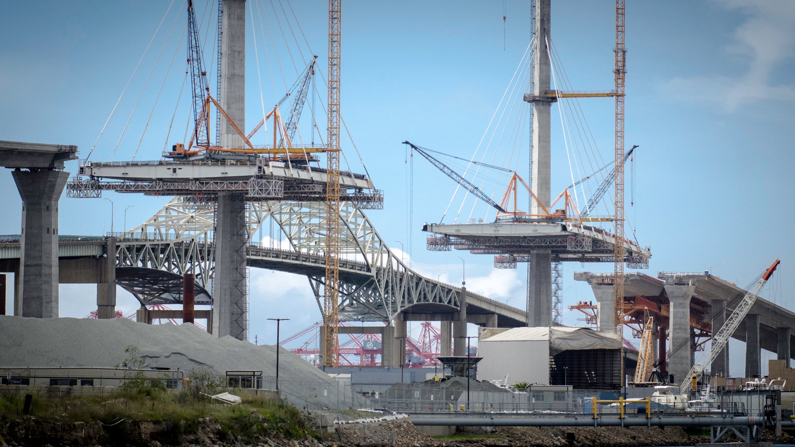 A bridge under construction.