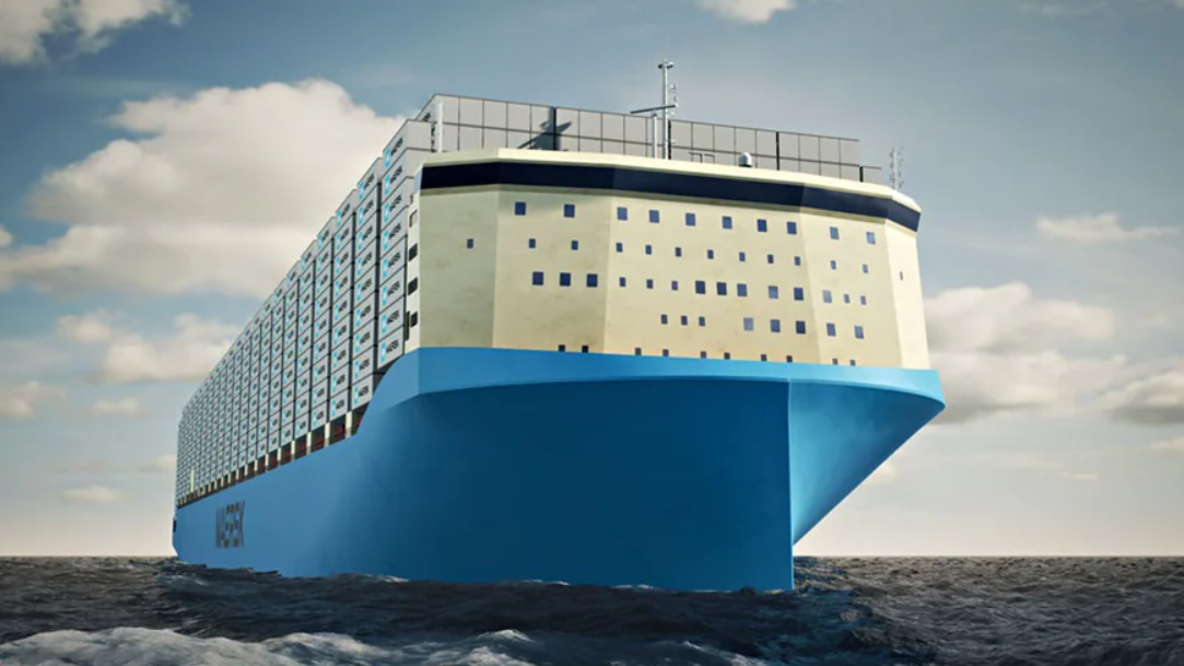 Maersk released images for its dual fuel methanol-powered vessels.