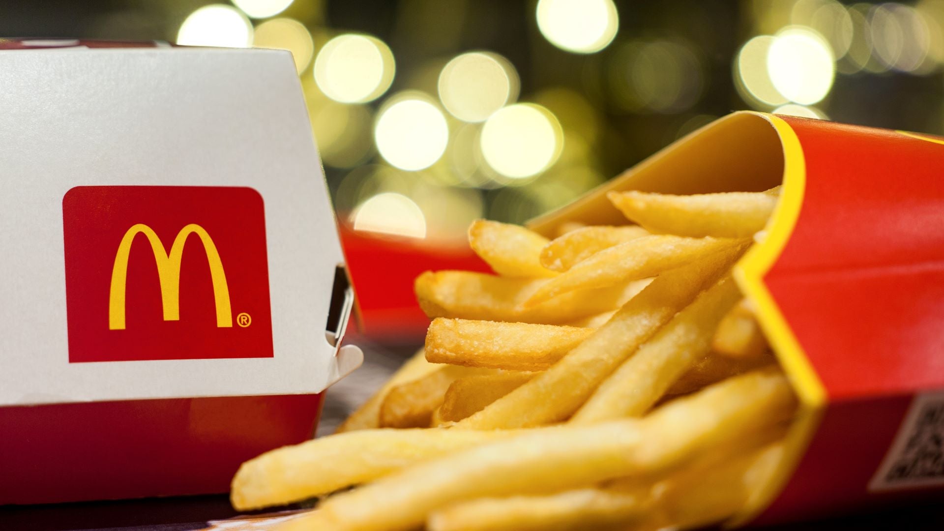 Close up of McDonald's french fries and carton.